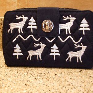 Vera Bradley Holiday Turnlock Wallet Clutch  Navy! NWT!